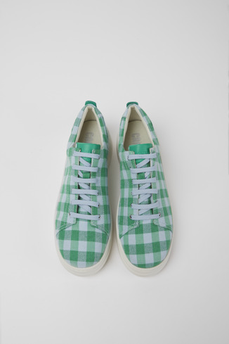Alternative image of K201314-005 - Runner Up - Green and blue recycled cotton sneakers for women