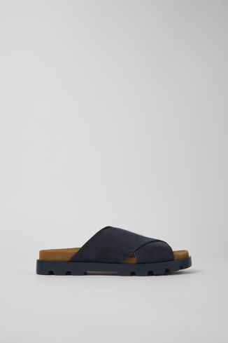 K201321-011 - Brutus Sandal - Navy blue nubuck sandals for women