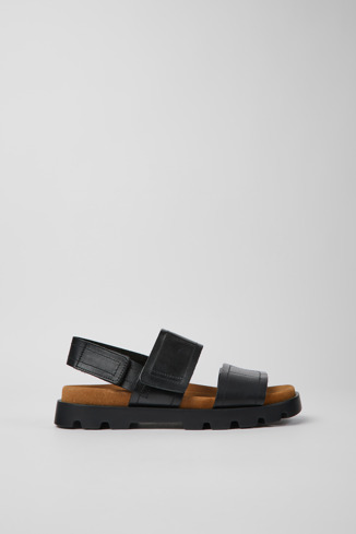 K201323-008 - Brutus Sandal - Black leather sandals for women