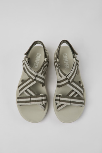 Alternative image of K201325-007 - Match - Gray and green textile sandals for women