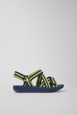 K201325-008 - Match - Blue and yellow textile sandals for women