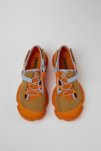 Alternative image of K201327-002 - Karst - Oranje en bruine textielschoenen voor dames