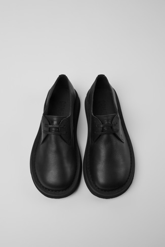 Overhead view of Brothers Polze Black leather shoes for women