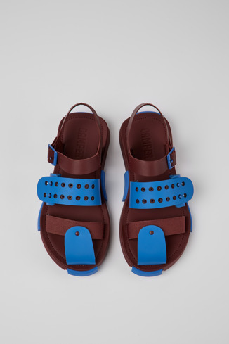 Alternative image of K201346-002 - Set - Blue and burgundy leather sandals for women