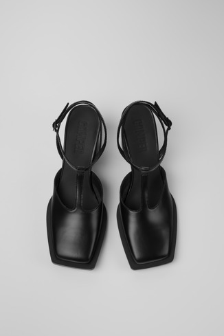 Alternative image of K201349-001 - Karole - Black leather T-bar shoes for women