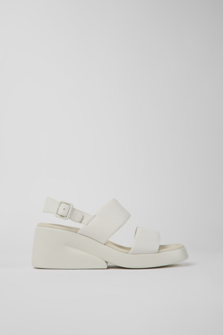 K201352-009 - Kaah - White leather sandals for women
