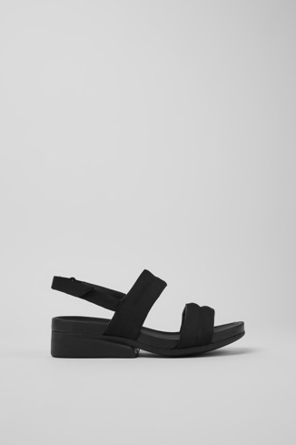 K201361-001 - Minikaah - 黑色再生 PET 和尼龍女生涼鞋