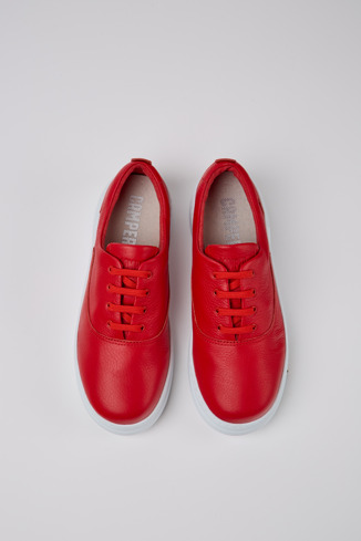 Alternative image of K201362-005 - Runner Up - Sneaker de pell de color vermell per a dona