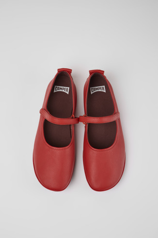 Alternative image of K201365-003 - Right - Czerwone skórzane buty damskie