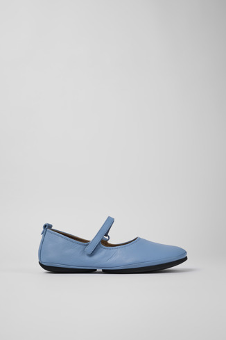 Side view of Right Blue Leather Mary Jane for Women