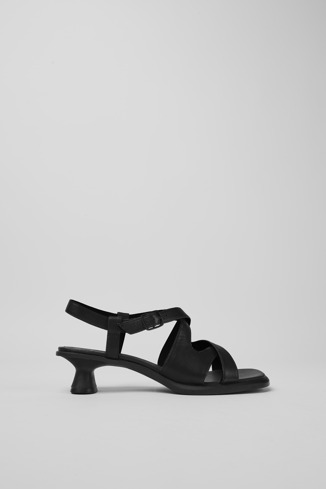 K201376-001 - Dina - 女生黑色皮革涼鞋