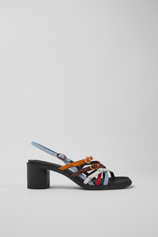 Side view of Twins Multicolored sandals for women