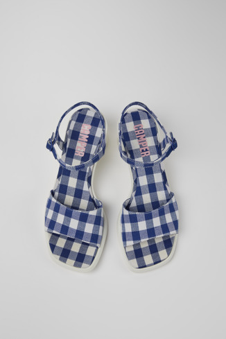 Alternative image of K201379-004 - Meda - Niebiesko-białe sandały z bawełny z recyklingu
