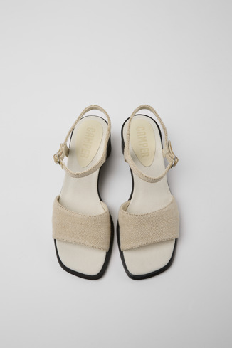 Alternative image of K201379-007 - Meda - Beige recycled hemp and cotton sandals for women