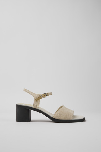 K201379-007 - Meda - Beige recycled hemp and cotton sandals for women