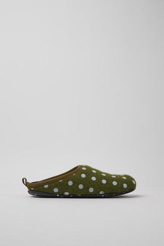K201401-001 - Wabi - Green and blue wool women’s slippers