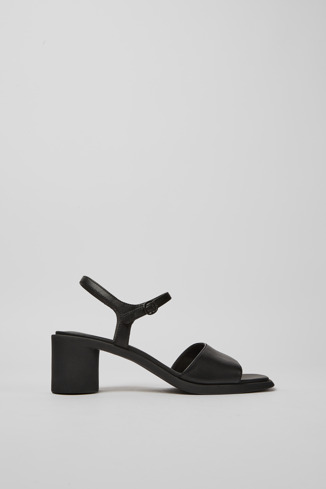 K201407-001 - Meda - Black leather sandals for women