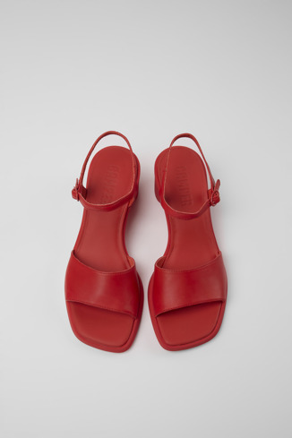 Alternative image of K201407-002 - Meda - Sandales en cuir rouge pour femme