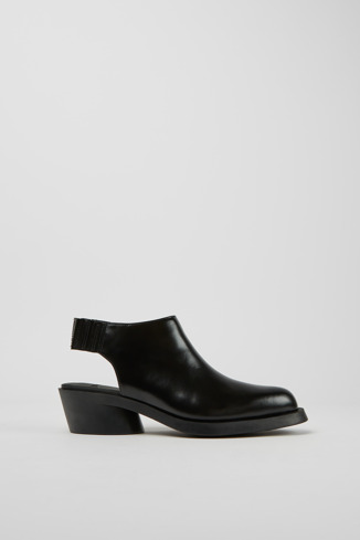 K201416-001 - Bonnie - Black leather heels for women