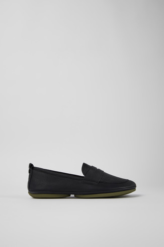 Side view of Right Black Leather Loafer for Women