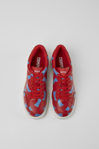 Alternative image of K201438-005 - Runner K21 - Baskets en cuir imprimé rouge et bleu pour femme