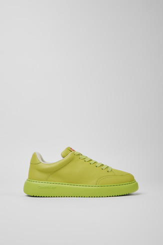 Side view of Runner K21 Green leather sneakers for women