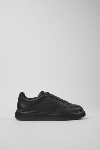 Side view of Runner K21 Black leather sneakers for women