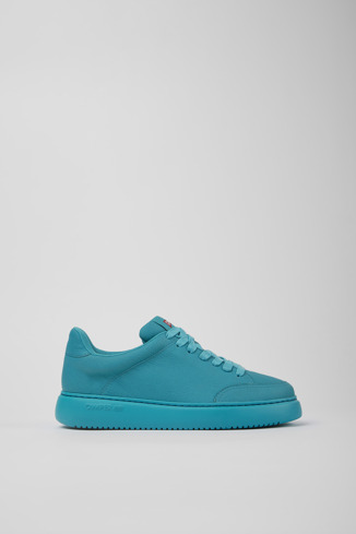 Side view of Runner K21 Blue leather sneakers for women