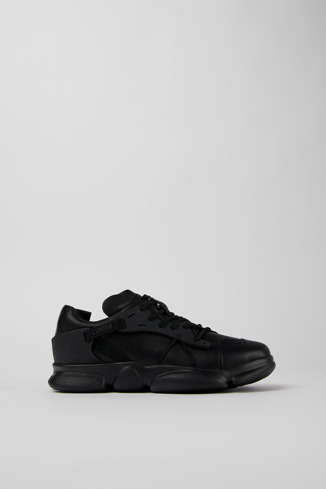 K201439-005 - Karst - Sneakers negras de piel y tejido para mujer