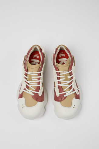 Overhead view of Karst Multicolored Leather/Textile Sneaker for Women