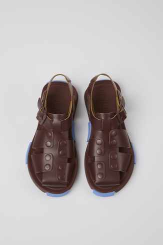 Alternative image of K201453-002 - Set - Burgundy leather sandals for women