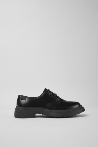 Side view of Walden Black leather shoes for women