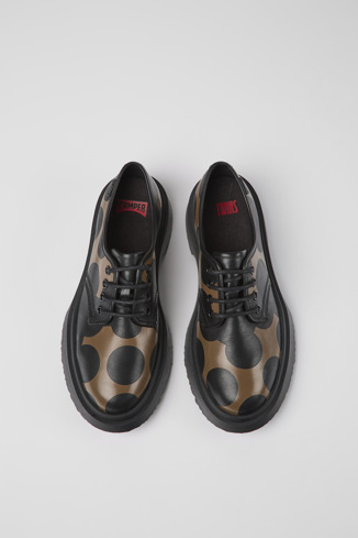 Twins Czarno-brązowe skórzane buty damskie