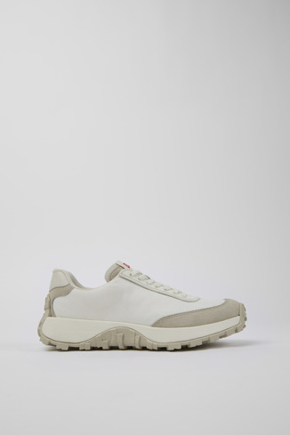 Side view of Drift Trail VIBRAM White textile and nubuck sneakers for women
