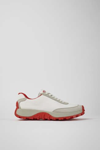 Side view of Drift Trail VIBRAM White recycled PET and nubuck sneakers for women