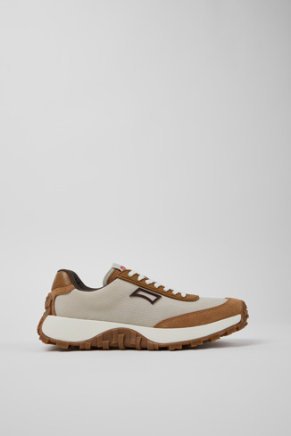 Side view of Drift Trail Gray Recycled PET and Leather Sneakers for Women.
