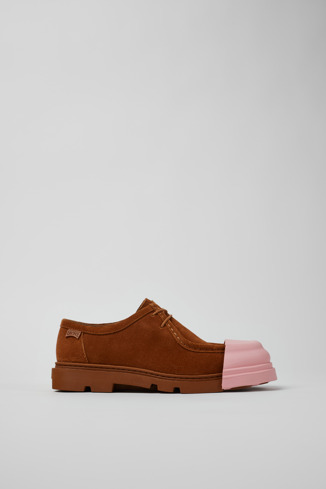 Side view of Junction Brown Nubuck Shoes for Women.