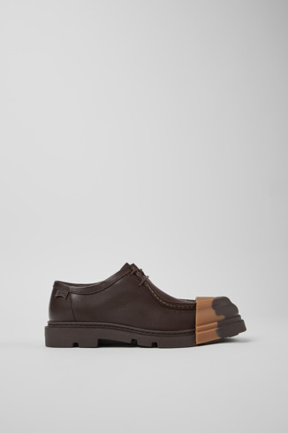 Side view of Junction Brown Leather Women's Shoes.