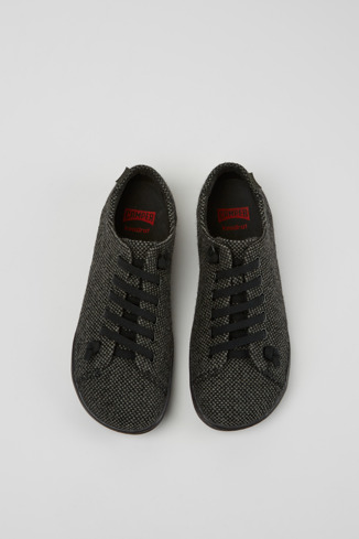 Overhead view of Peu Gray wool and viscose shoes for women
