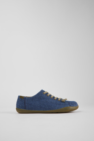 Side view of Peu Blue textile shoes for women