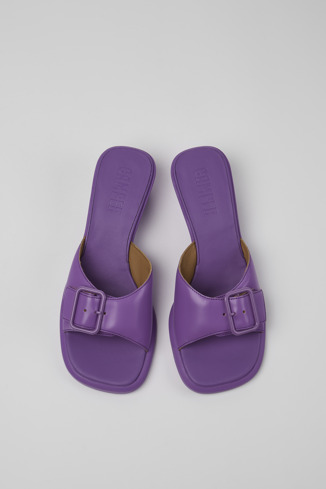 Overhead view of Dina Purple Leather Sandal for Women