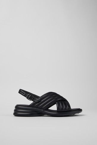 Spiro Schwarze Damensandalen aus Leder mit Kreuzriemen