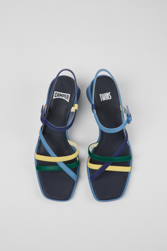 K201504-001 - Twins - Sandálias em couro multicoloridas para mulher