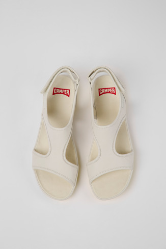 Alternative image of K201514-002 - Right - White leather sandals for women
