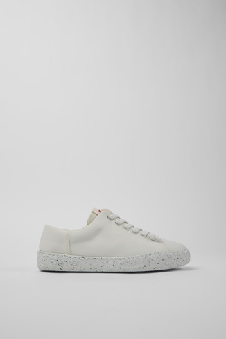 Side view of Peu Touring White Textile Sneaker for Women