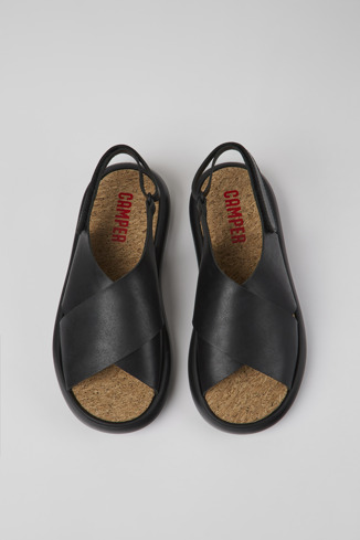 Alternative image of K201534-001 - Pelotas Flota - Black leather sandals for women