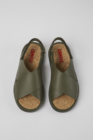 Alternative image of K201534-003 - Pelotas Flota - Green leather sandals for women