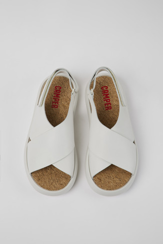 Alternative image of K201534-004 - Pelotas Flota - White leather sandals for women