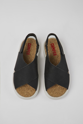 Alternative image of K201534-005 - Pelotas Flota - Black and white leather sandals for women