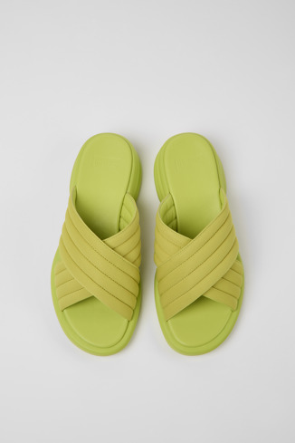 Overhead view of Spiro Green textile sandals for women
